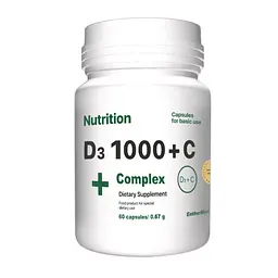 Вітаміни та мінерали EntherMeal D3 1000+С Complex+ 60 капсул