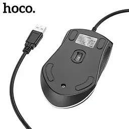 Комп'ютерна миша Hoco GM19 провідна оптична USB RGB підсвічування чорна - мініатюра 2