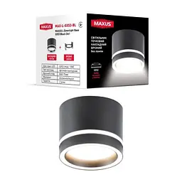 Світильник точковий накладний-врізний без лампи MAXUS L Downlight Base GX53 Black 2in1