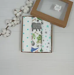 Пелюшки дитячі a.l.babybox Діно 50х80 см 3 шт. Різнокольоровий (NA 18169975)