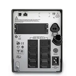 Джерело безперебійного живлення APC Smart-UPS 1500VA LCD, Lin.int., AVR, 8 х IEC, SmartSlot, USB, RJ-45, метал (SMT 1500I) - мініатюра 2