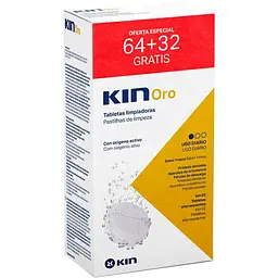 Таблетки KIN Oro для очищення зубних протезів 64+32 шт.
