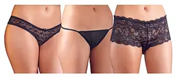 Набір трусиків - Cotelli Collection 2310503 Panty Set, black - L Cottelli 23105031041 90533 - мініатюра 6
