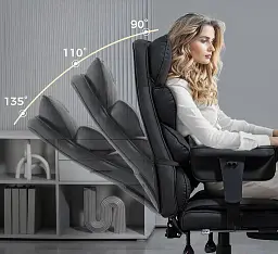 Офісне крісло GT Racer чорне (B-2511 Fabric Black) - мініатюра 11