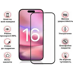 Захисне скло BeCover для Apple iPhone 16 Black (712122) - мініатюра 3