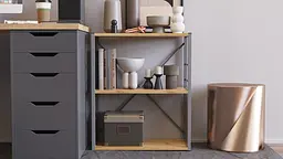 Етажерка 3/60 Ferrum-decor Серії Коннект 73x60x28 сірий ДСП Дуб Артізан 16мм (FRD-104268) - мініатюра 2