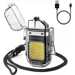 Потужна акумуляторна запальничка електроімпульсна USB з ліхтариком IPX64 ARC Lighter UKC 209 - мініатюра 14