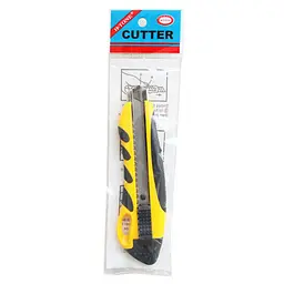 Ніж канцелярський H-Tone 18 мм жовтий з гумовими вставками (KNIFE-HT-JJ40607-18)