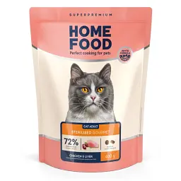 Корм для вибагливих котів Home Food з куркою та лівером 0,4кг