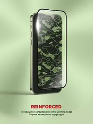 Захисне скло для Apple iPhone 15/16, Corning Black Icon, преміум якість, протиударне, загартоване, 2.5D скло, глянцеве, 9H, ультратонке, з олеофобним покриттям, з антистатичним шаром, сумісність з чохлами, ArmorStandart (ARM79552) - мініатюра 2