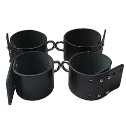 Фіксатори з наручниками BDSM Domluxe (чорний) - мініатюра 3