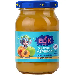 Пюре Elfik Magic из яблок и абрикосов без добавления сахара 170 г