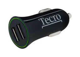 Автомобільний зарядний пристрій Tecro, Black, DC 12/24 В, 2xUSB, 2.1A (TCR-0221AB) - мініатюра 1