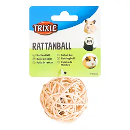 Іграшка для гризунів Trixie Шарик з лози, з двіночком, 6 см - мініатюра 2