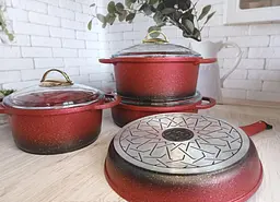 Набір посуду O.M.S. Collection 3043 Red 7 предметів - мініатюра 7