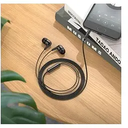 Навушники Hoco M97 Enjoy With Microphone провідна вакуумна гарнітура чорна 6931474771780 - мініатюра 2