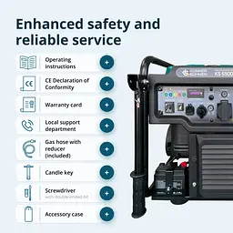 Konner & Sohnen Генератор газобензиновий інверторний KS 6500iEG, LPG 230В, 6.0/6.5кВт, електростартер, 46кг - мініатюра 9
