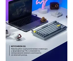 Клавіатура Keychron Q1 QMK Hot-Swappable Gateron Phantom Brown RGB Knob Space Grey (Q1N3_KEYCHRON) - мініатюра 2