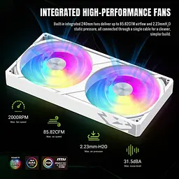 СВО GameMax Glacier 240 LCD White (GLACIER 240 LCD WH) - мініатюра 11