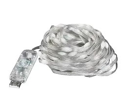 Улична светодиодная гирлянда лента 200 LED RGB большие капли 20 метров белый 8 режимов - миниатюра 5