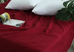 Простирадло-покривало Tag Tekstil піке 160х235 см. Косичка бордо - мініатюра 5