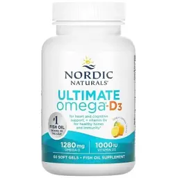 Вітамінно-мінеральний комплекс Nordic Naturals Омега-3 та вітамін D3, 1280 мг та 25 мкг (1000 МО), смак лимона, Ultimate Omega (NOR-01794) - мініатюра 3