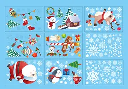 Набір новорічних наклейок на вікно Happy New Year 8 14577 20×30 см 9 аркушів