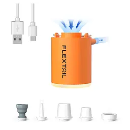 Насос для надувних меблів Flextail Tiny Pump Х з функцією ліхтаря, помаранчевий (6975755964379)