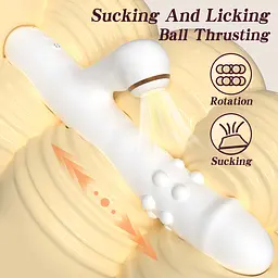 Вібратор для подвійної стимуляції Silicone Vibrator 3 режими обертання та 7 режимів лизання Boss Series 63-00079 101964 - мініатюра 7