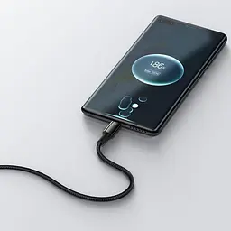 Кабель Baseus Tungsten Gold Fast Charging USB to Type-C 100W (2m) black (CAWJ000101) - мініатюра 3