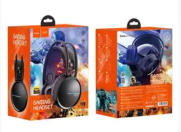 Дротові ігрові навушники Hoco W100 touring gaming з мікрофоном Чорні - мініатюра 5
