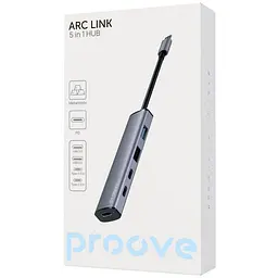 USB-Хаб Proove Type-C-Хаб Arc Link 5 in 1 (2*USB + 3*Type-C) silver (HBAL00222024) - миниатюра 2