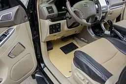 Килимки в салон EVA для Toyota Prado 120 2002-2010 (Металевий підп'ятник) Чорні-Синій кант 5 шт - мініатюра 2
