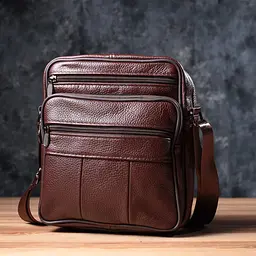 Сумка Vintage 22858 з натуральної шкіри 19.5х22.5х8 см Коричнева - мініатюра 10