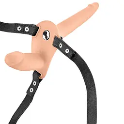 Страпон Fetish Tentation Vibrating Strap-on With, 15 см (тілесний) - мініатюра 4