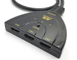 Перемикач комутатор HDMI 4K з 3 х в 1 порт спліттер switch (566194583) Чорний - мініатюра 3