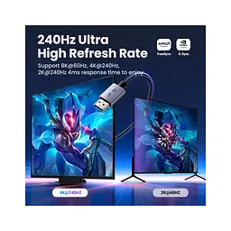 Кабель мультимедійний Ugreen DisplayPort M - DisplayPort M V1.4 8K 60Hz DP120 чорний 2 м (25905) - мініатюра 4