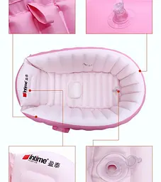 Дитяча Надувна ванна з насосом Intime Baby Bath Tub Рожевий - мініатюра 4