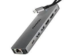 Мультипортовий адаптер AXAGON 7in1 Grey (HMC-7HX2)