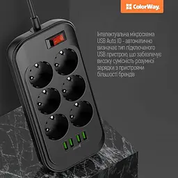Мережевий подовжувач ColorWay CW-CHE64B - мініатюра 6