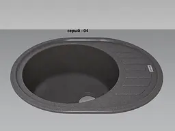 Кухонна мийка Adamant Ovum 615x495x200 сірий 1824296100404, Сірий - мініатюра 2