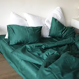 Комплект постільної білизни полуторний 150 x 220 см Сатин Emerald Смарагдовий - мініатюра 3