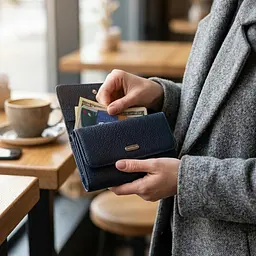 Практичний гаманець для жінок із натуральної шкіри флотар Canpellini 21593 синій - мініатюра 2