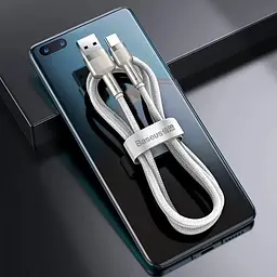 Дата кабель Baseus Cafule Metal USB to Type-C 66W (1m) (CAKF00010) White - мініатюра 4