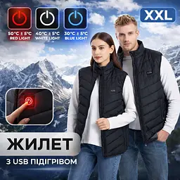 Жилет з USB-підігрівом чорний розмір XXL - мініатюра 2