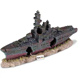 Декорація затонулий корабель Kruger Meier Battleship 23x5x11 см (24411) - мініатюра 6