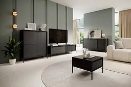 Комод високий Perfect Home Сенсо / Senso 3-дверний 3D Чорний (PFH-091134) - мініатюра 8