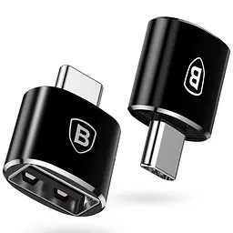 Адаптер Baseus USB Female To Type-C Male Adapter Converter Black (CATOTG-01) - мініатюра 2