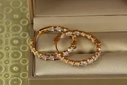 Сережки кільця Xuping Jewelry Фонтан 3 см золотисті - мініатюра 3
