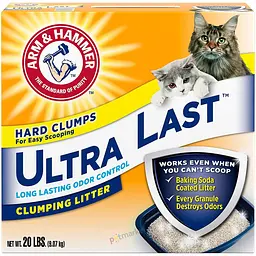 Бентонітовий наповнювач Arm & Hammer ULTRA LAST 9.07 кг грудкуючий для котячого туалету ароматизований